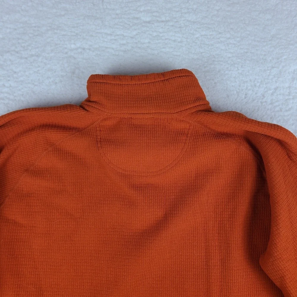 The North Face Sweater Mens XL Dark Orange Fleece‎ Knit Quarter Zip Sweatshirt *